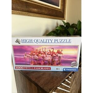 Clemontoni Flamingo Dance 1000 pc Panorama Jigsaw Puzzle 38.5" X 13" ~NEW SEALED